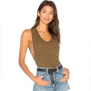 Free people army green bodysuit